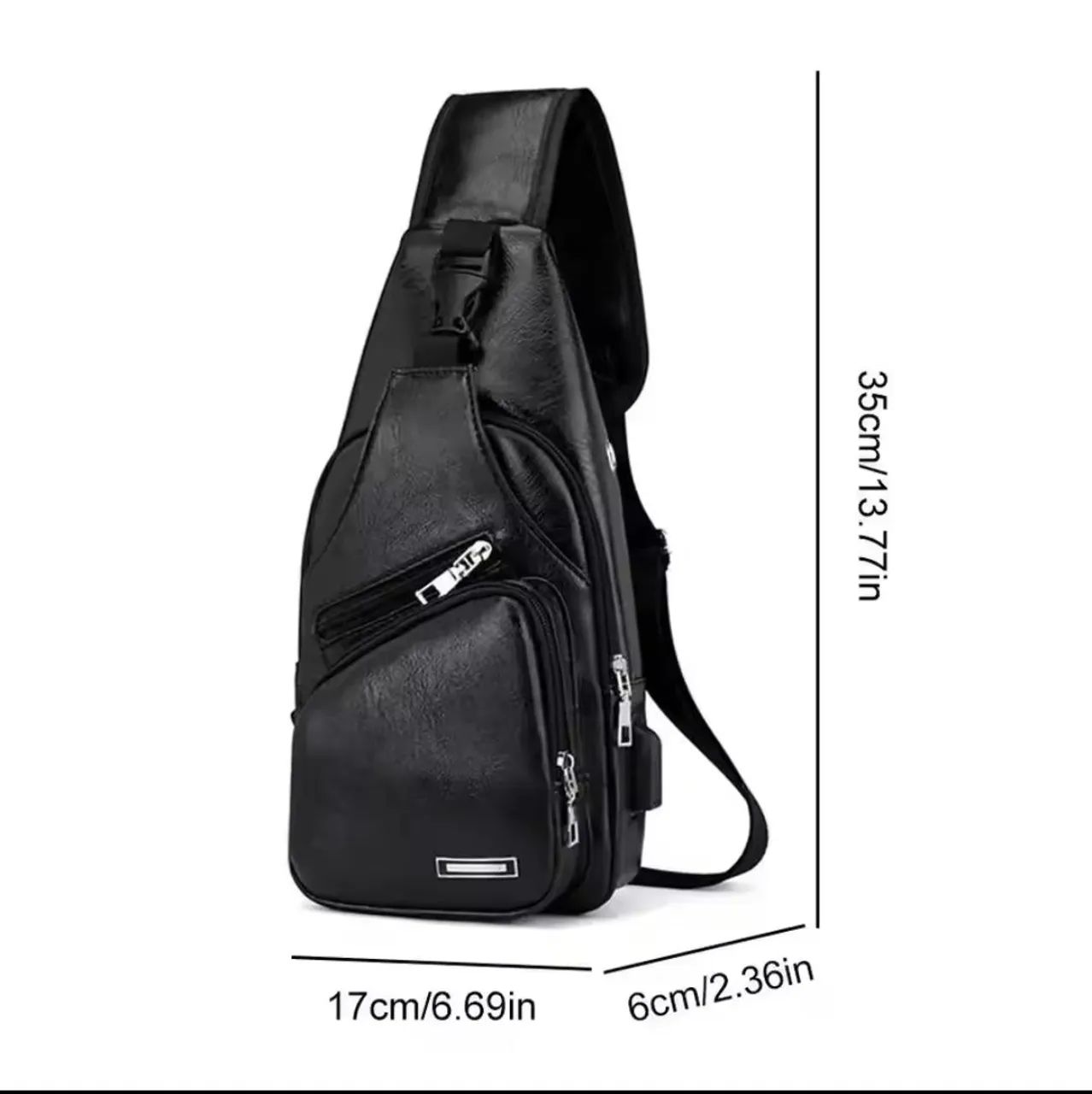 Mochila Transversal com Carregador USB e Fone Integrado - Foto 4