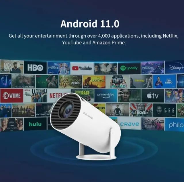 Mini Projetor Hy300 Android 11, WIFI 6, BT5.0, 1280x720P - Entregamos