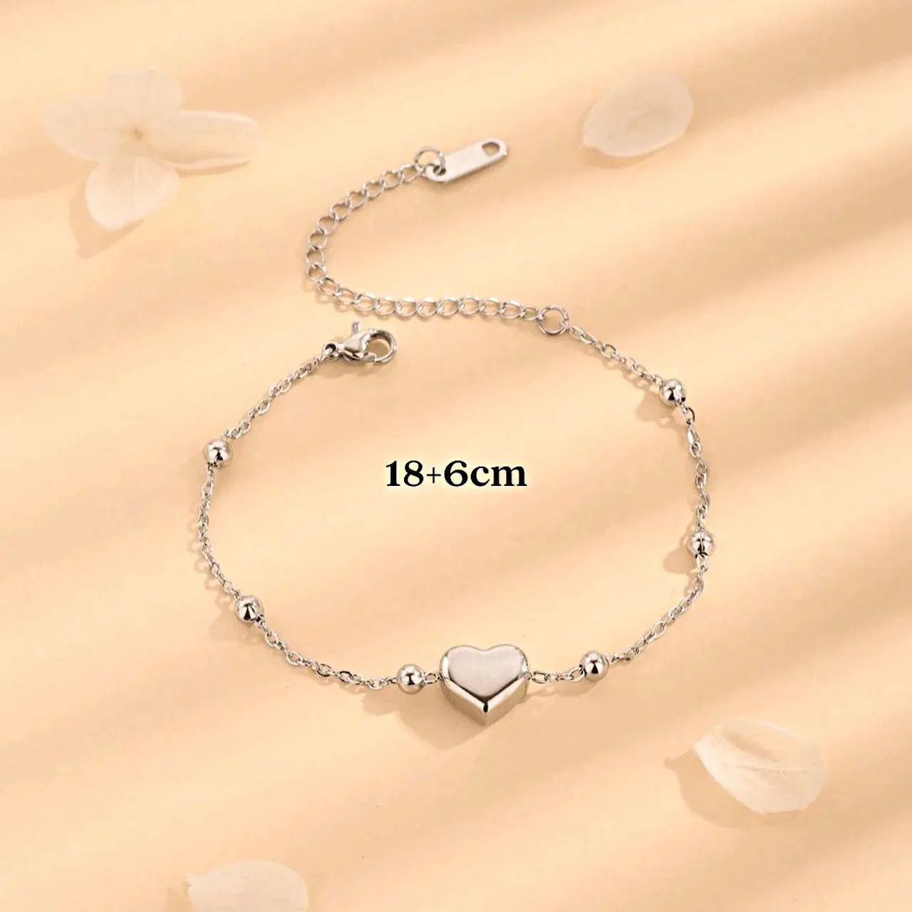 Pulseira Minimalista Coração e Bolinhas - Foto 2