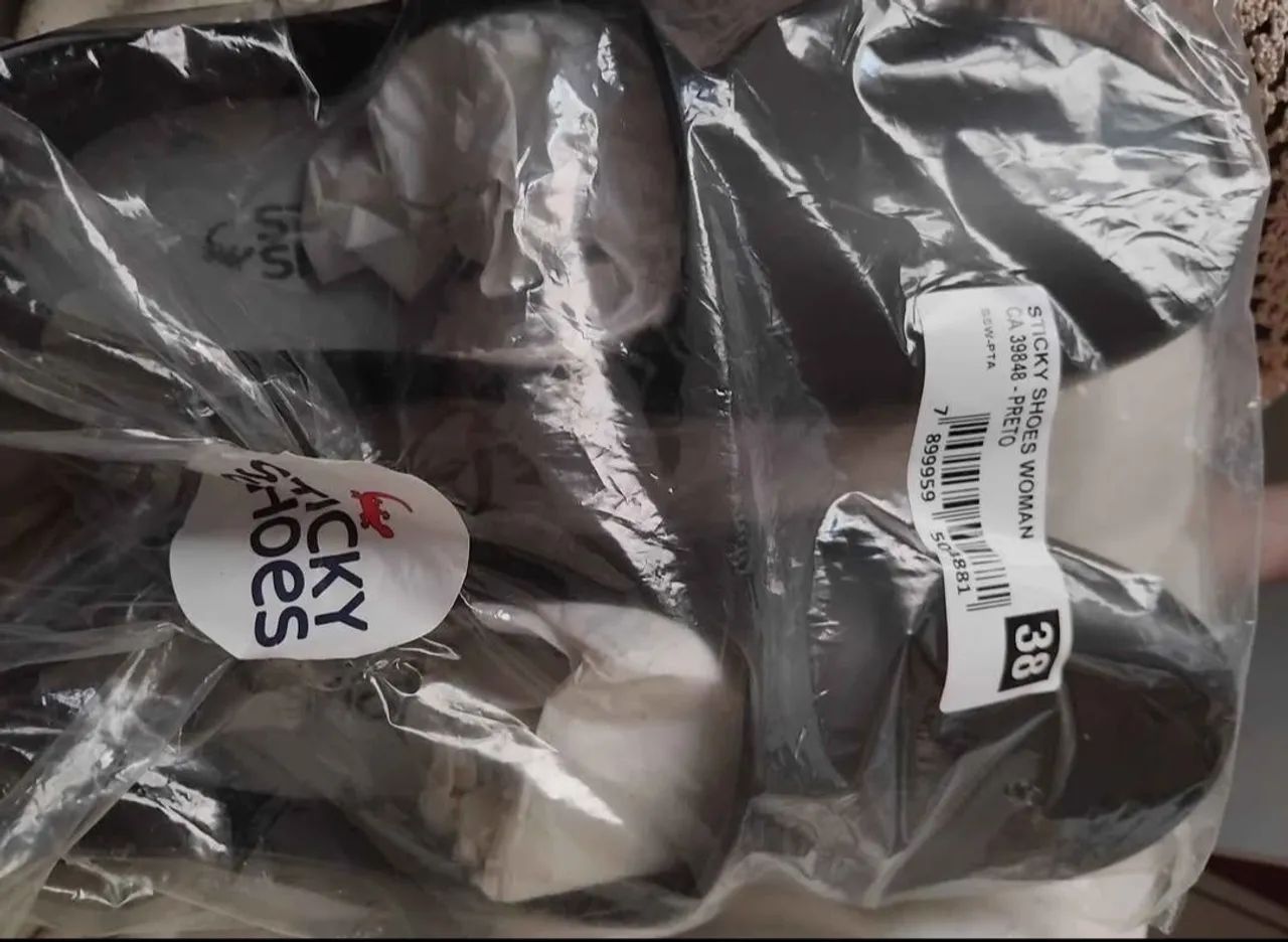 Sapato Antiderrapante Sticky Shoes Preto Feminino Tamanho 38