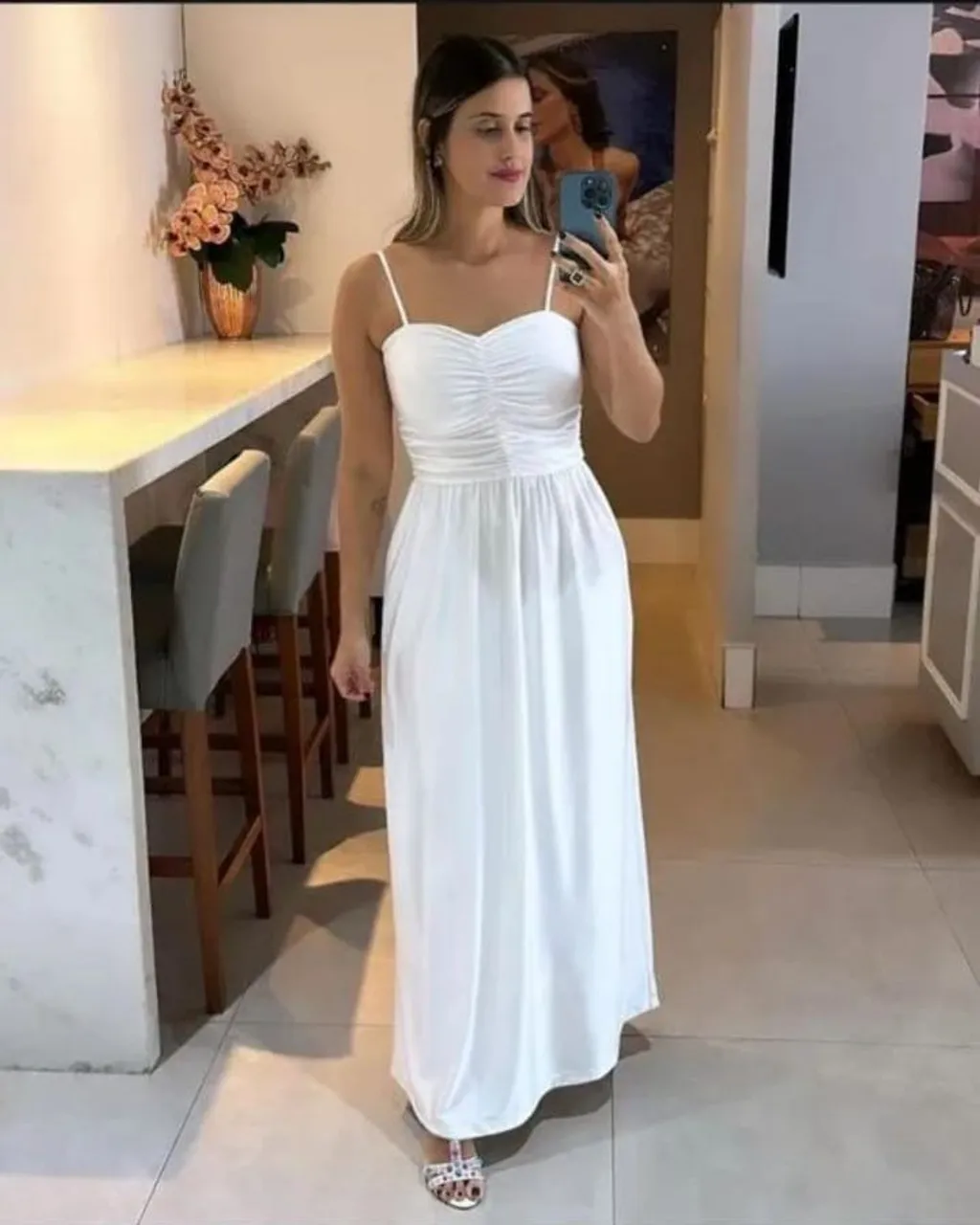 Vestido branco longo