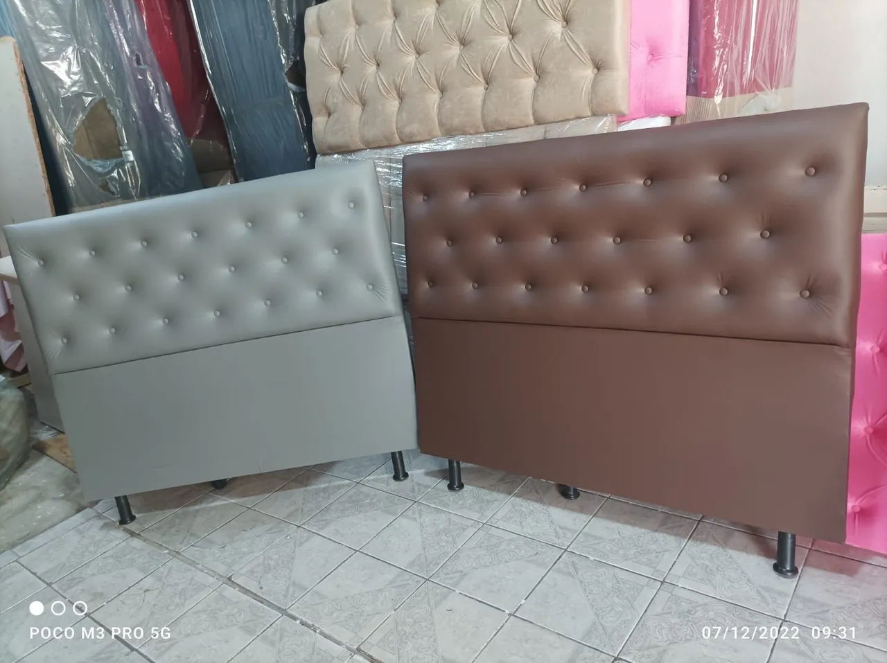 Cabeceiras de Cama Casal - Bege e Marrom