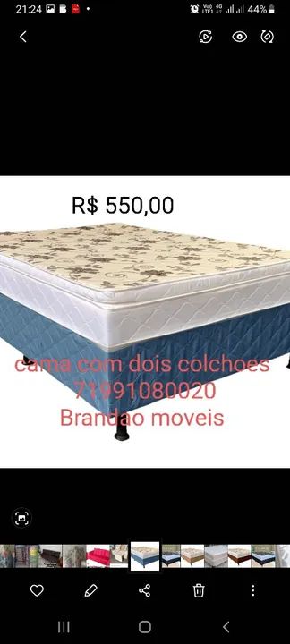 Cama casal top pillow R$ 550,00  altura 59  com os pés essa tem dois colchoes duas espumas