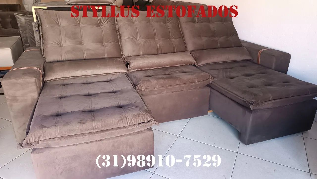Sofá retrátil  3 módulos e Confortável