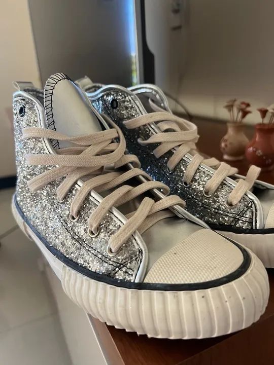 Tênis de Glitter Prata - 38 Santinato  - Foto 4