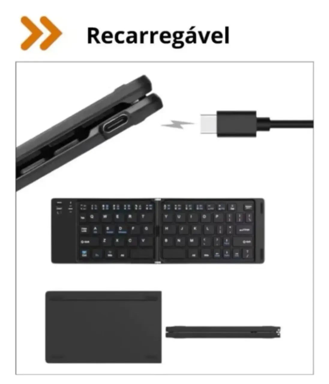Mini Teclado Dobrável  Para Celular e Tablet Bluetooth portátil - Foto 3