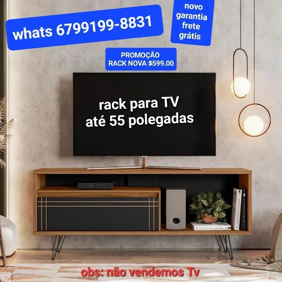 Rack para TV até 55 polegadas - Novo promoção garantia