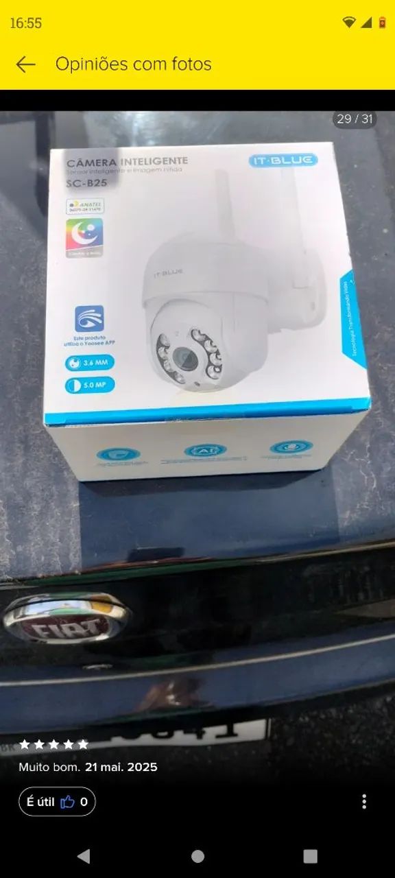 Câmera de Segurança HD Wi-Fi 360º Visão Noturna