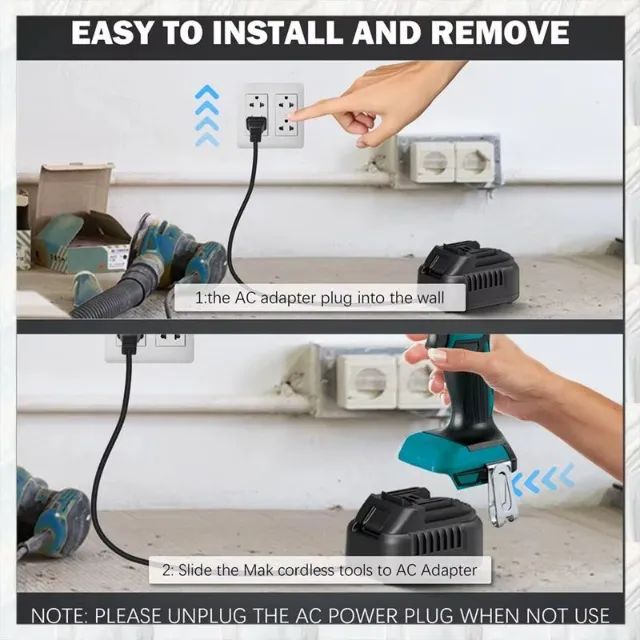 Conversor 110v para dc 18v para ferramenta Makita sem fio 18v - Foto 4