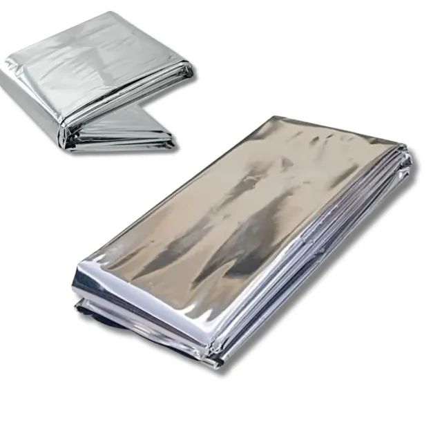 4 un. Manta Cobertor Térmico Aluminizado p/ Resgate Cultivo Camping Emergência Impermeável - Foto 3