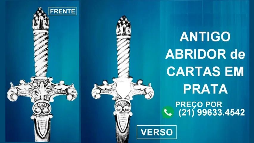 Antigo abridor de carta em prata