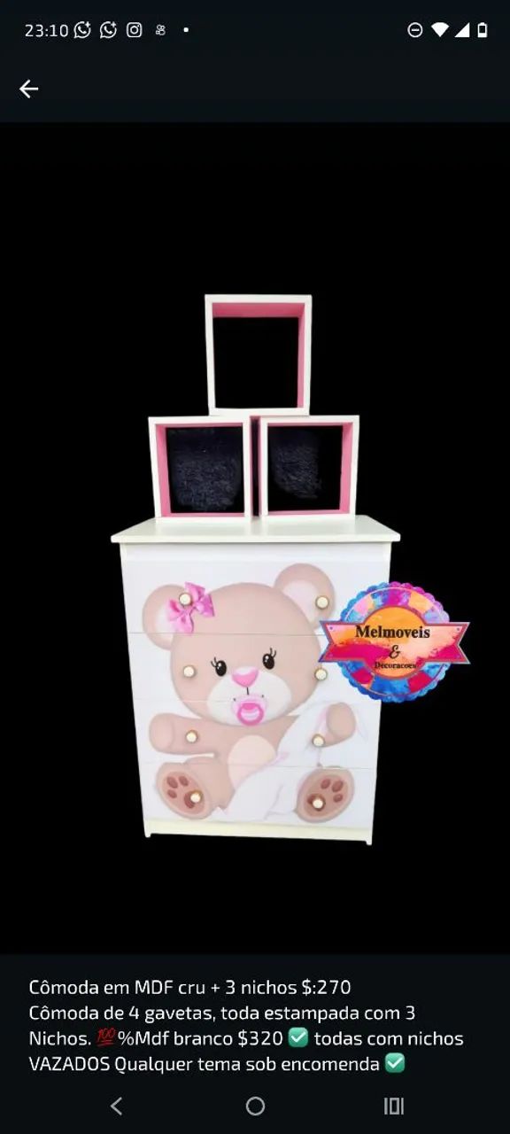 Cômoda Infantil Ursinha