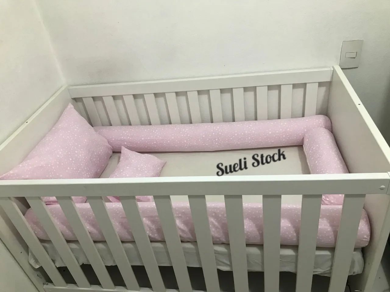 Kit Berço Completo para Bebê - Rosa com Flores - Foto 5