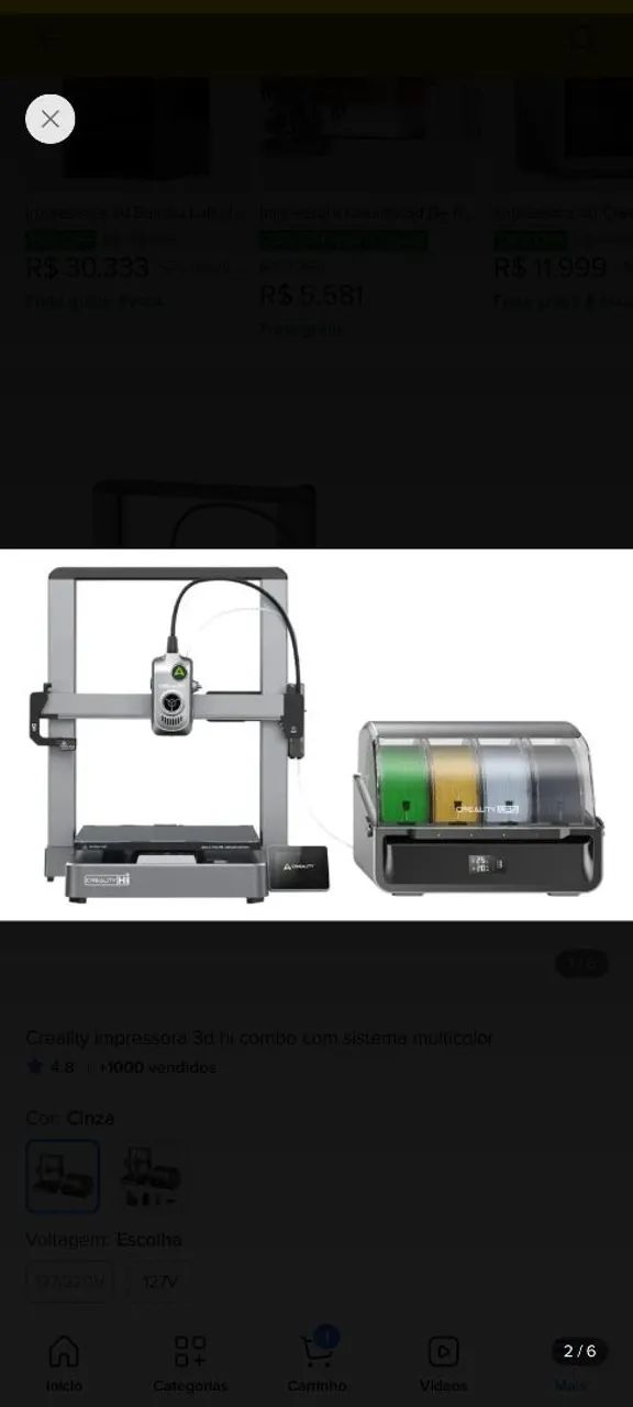 Creality impressora 3d hi combo com sistema multicolor - Foto 4