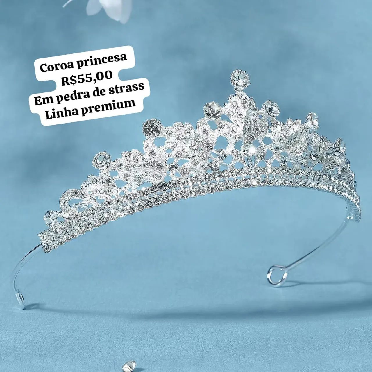  Tiara de cabelo de strass princesa - Foto 2