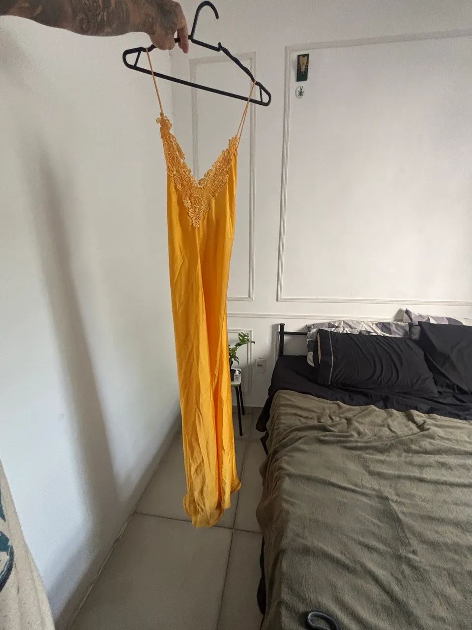 vestido de dormir linea notte m amarelo - Foto 2
