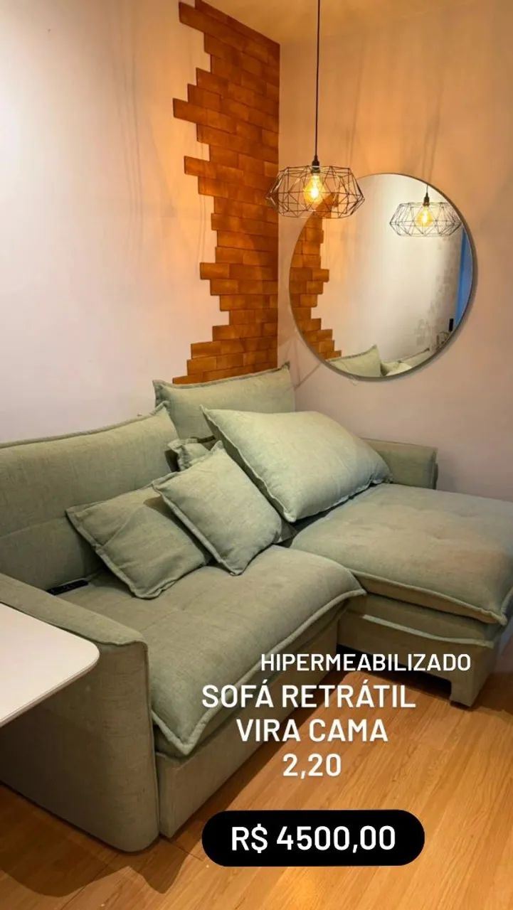 Combo: Sofá linho Verde + Ar condicionado portatil quente e frio philco