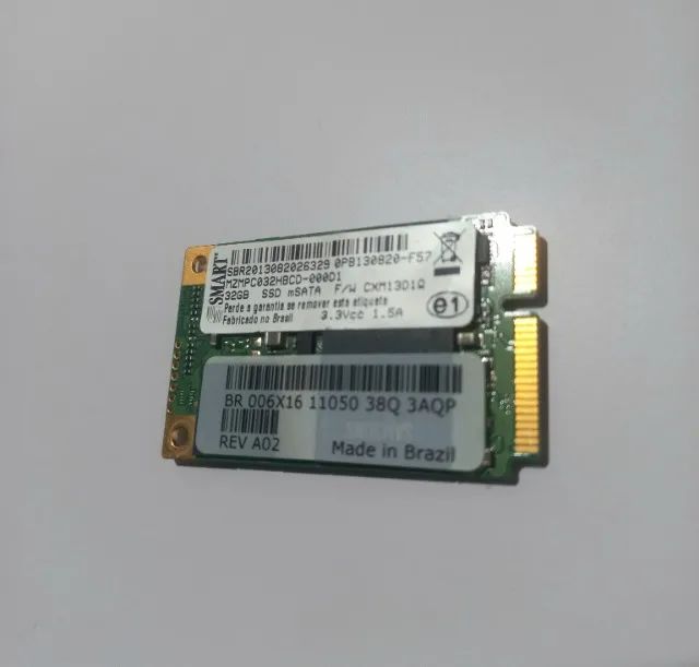 SSD mSATA 32GB SATA III 6Gb/s Bem Inteiro e Funcionando