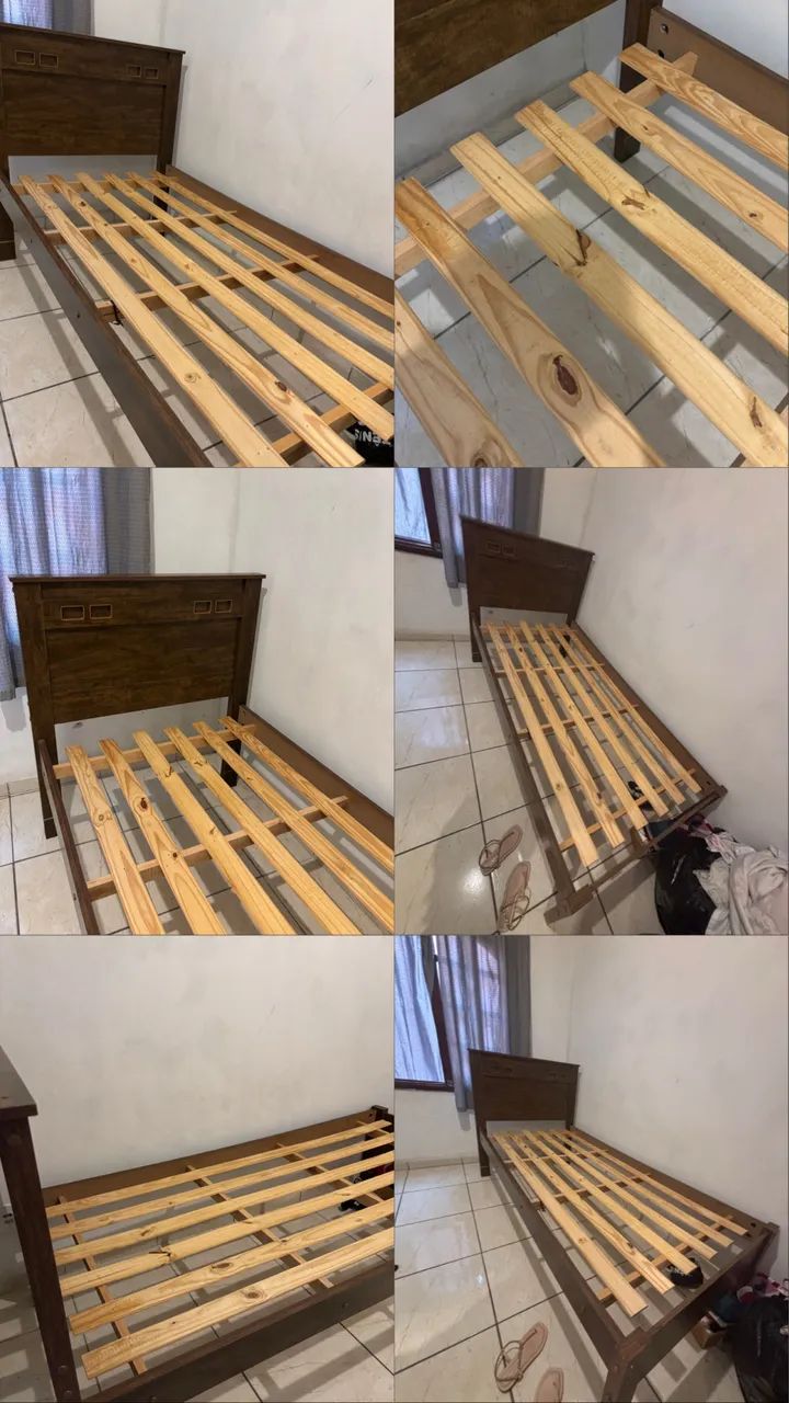 Cama de solteiro em madeira - Foto 4