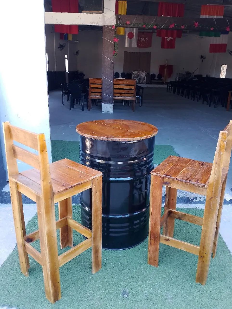 Conjunto de mesa bistrô rústico - Foto 2