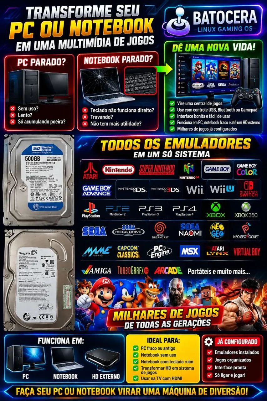 Hd com batocera 