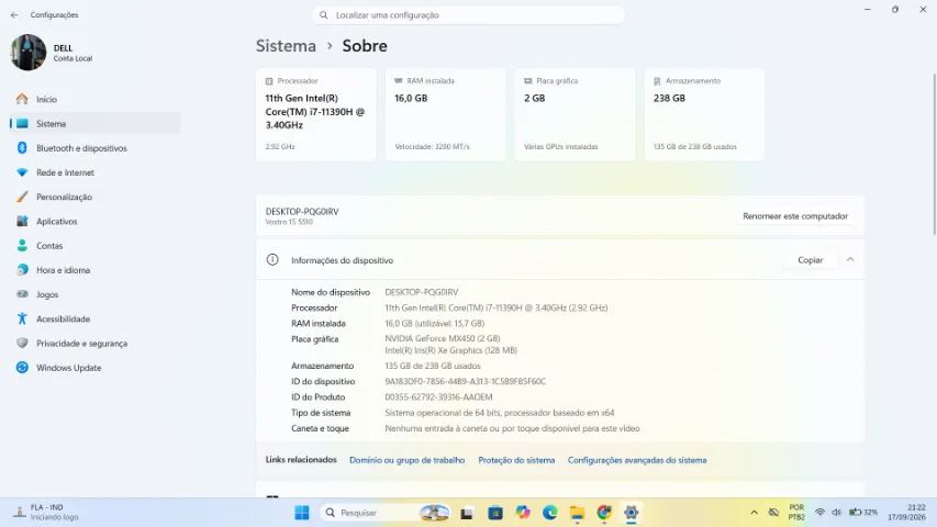 Notebook Dell Vostro 15 5510 Intel core i7 11° Geração - Foto 3