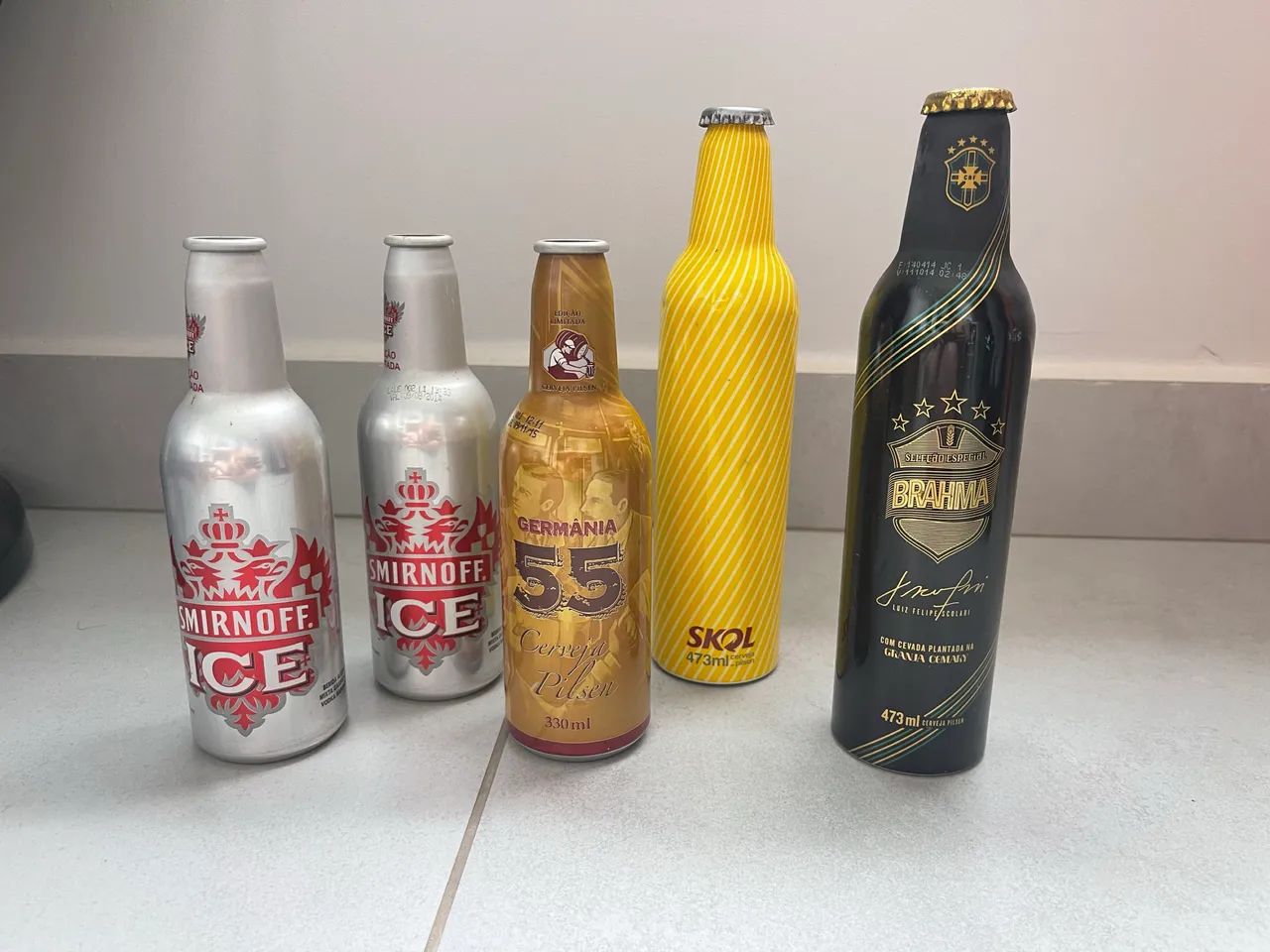 Lote Garrafas de alumínio - Coca, Skol, Brahma 