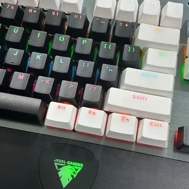 Teclas PBT minimalista (preto e branco)