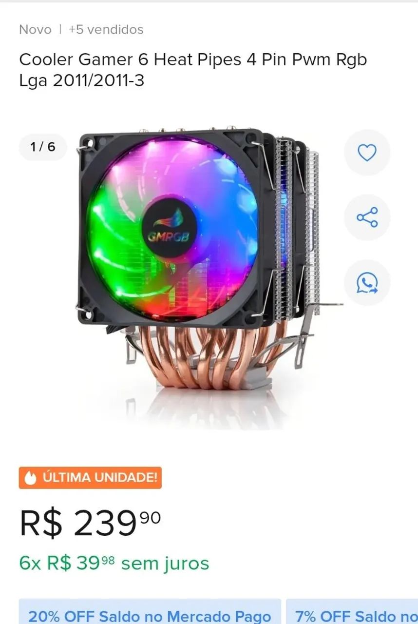 Air cooler gamer RGB - Foto 3