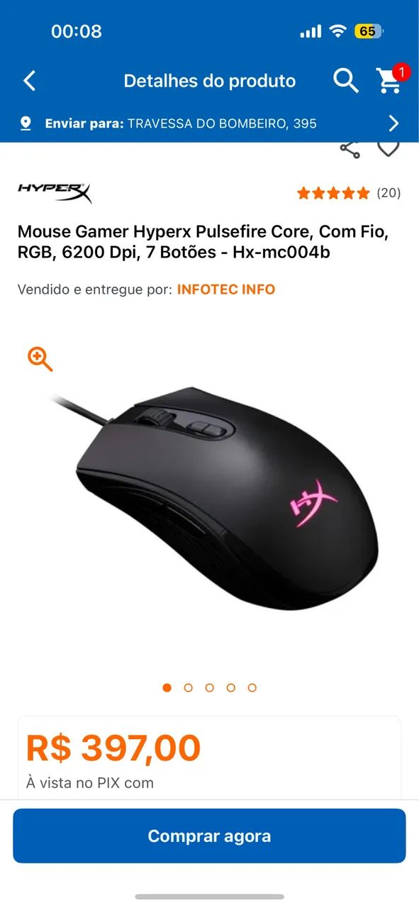 Vendo teclado e mouse HyperX em perfeitas condições/ ACEITO PROPOSTAS E TROCAS - Foto 2