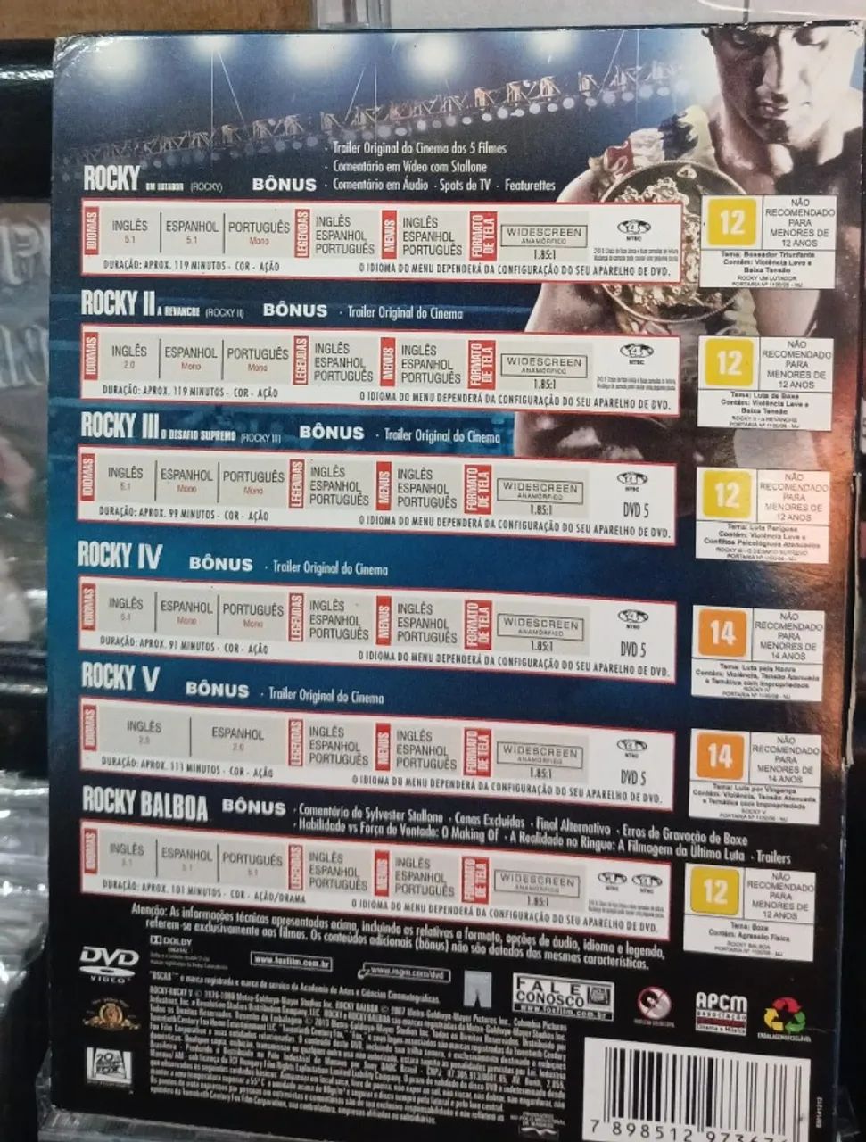 ROCK BALBOA BOX COM 6 FILMES - 190 FRETE GRATIS - Foto 2