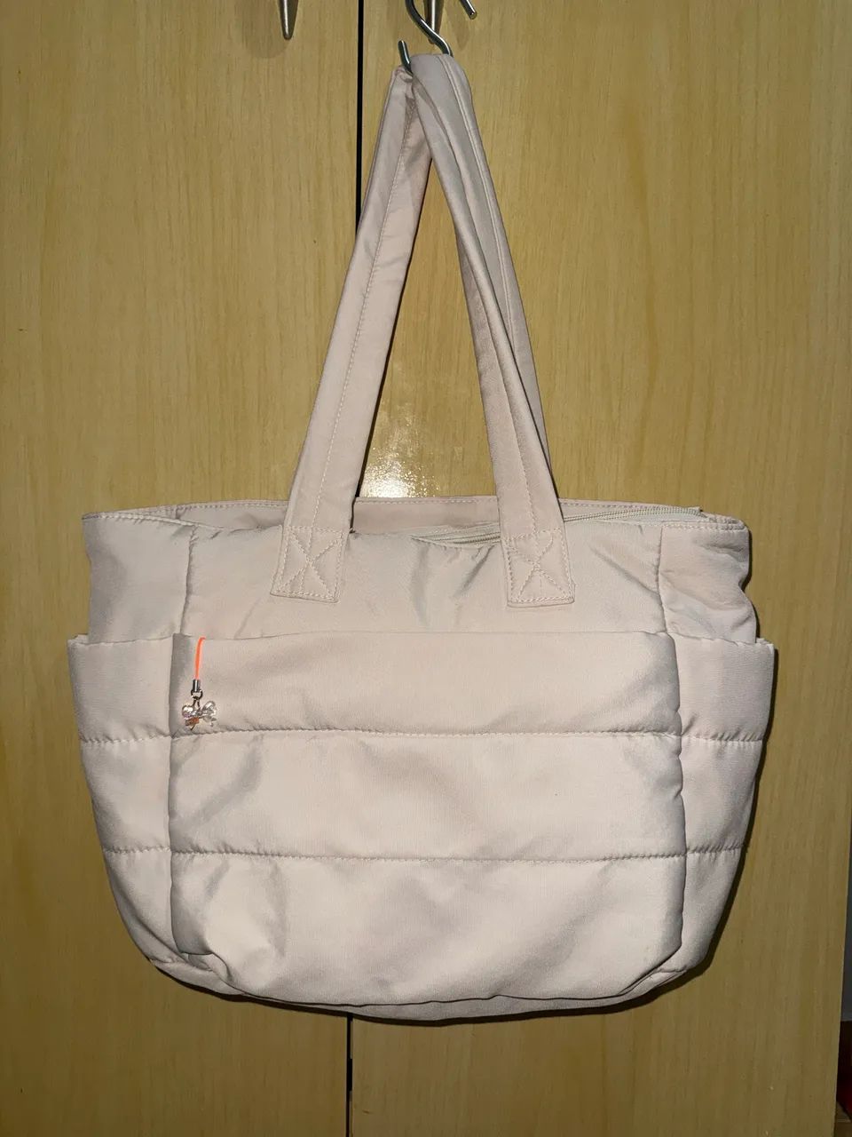 bolsa tote puffer bege 