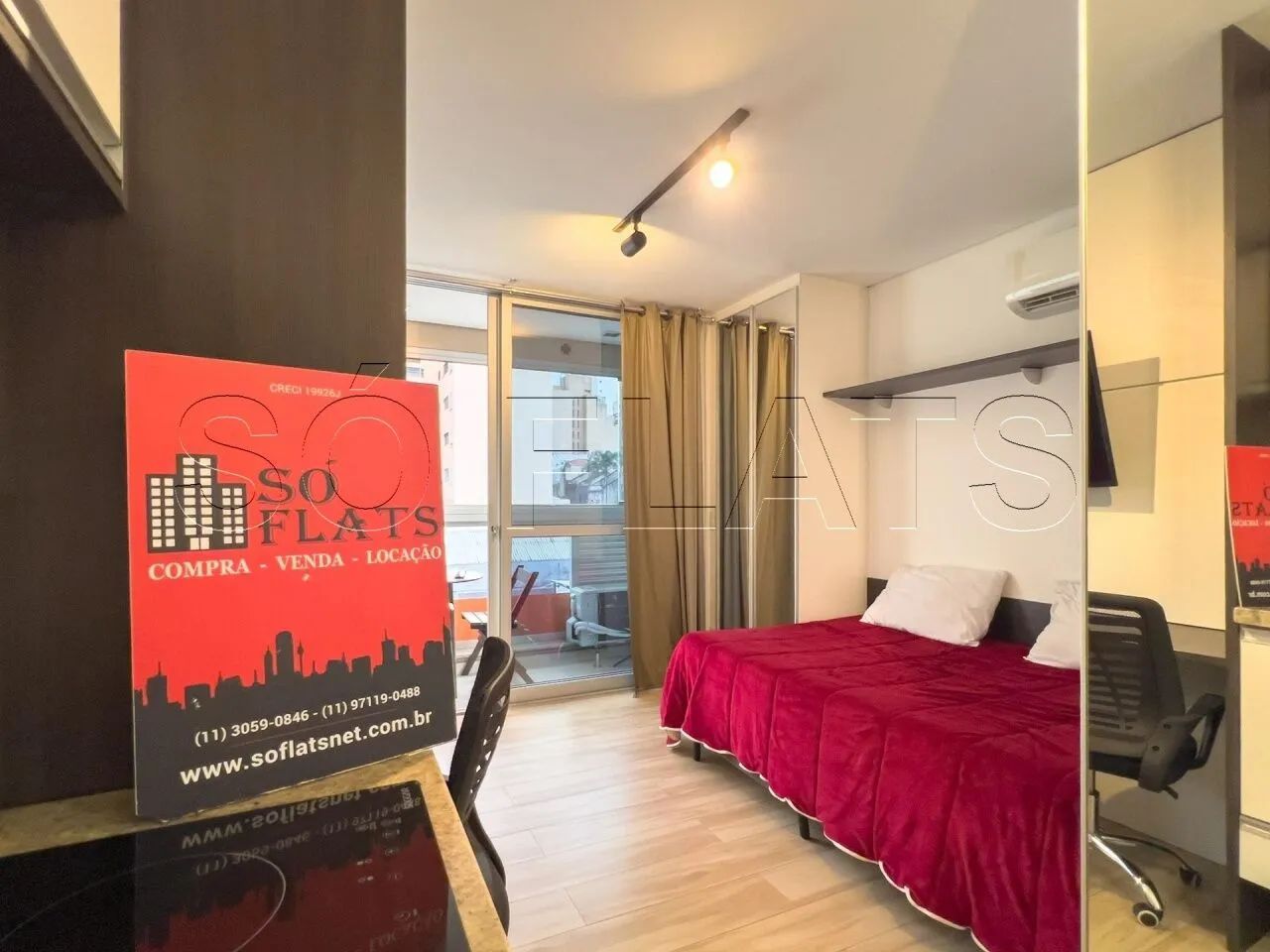 Studio Universo Augusta, apto com 22m² e 1 dorm para locação na Rua Augusta, totalmente eq