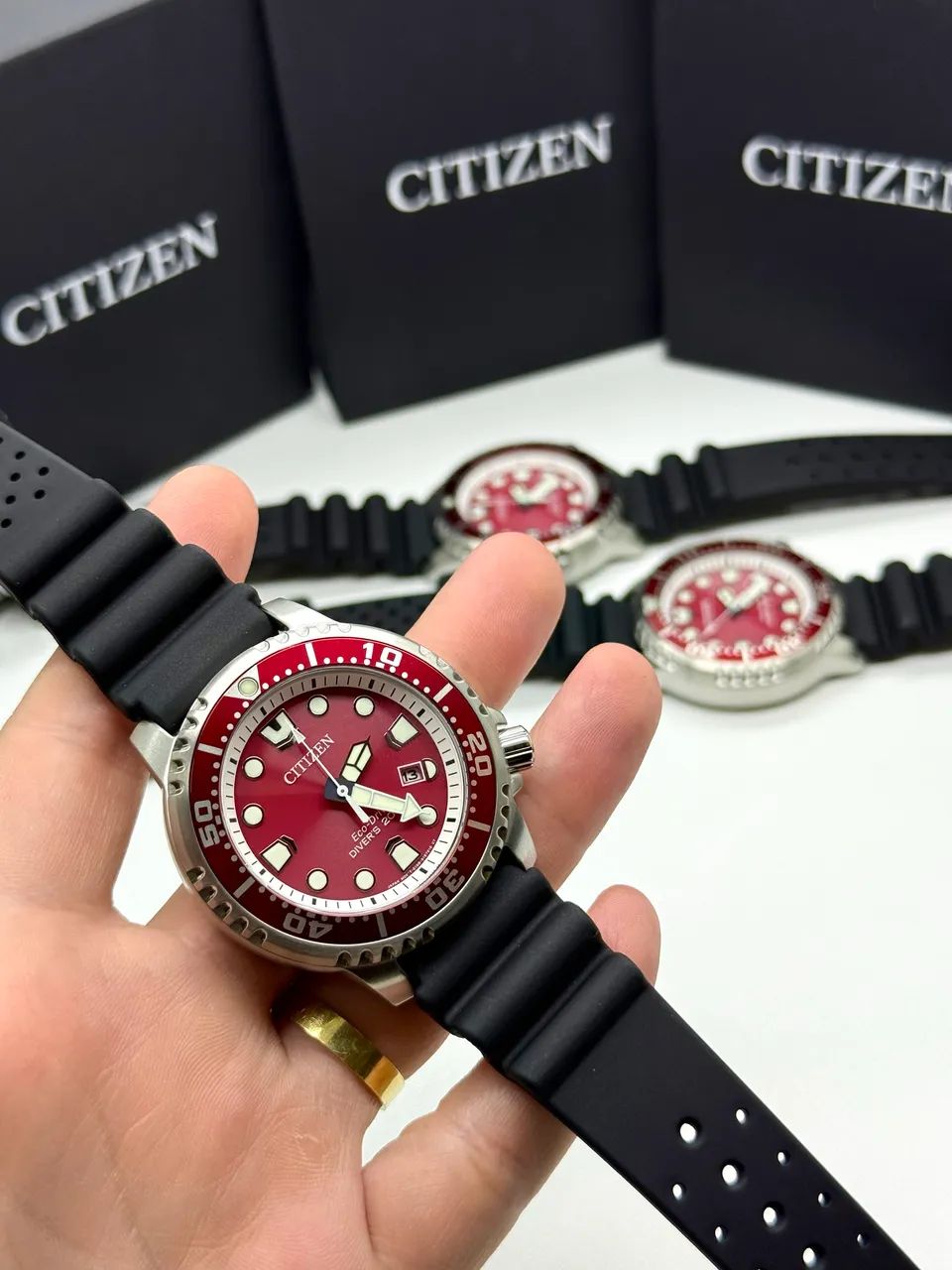 Citizen Marine Vermelho BN0159-15x - Foto 2