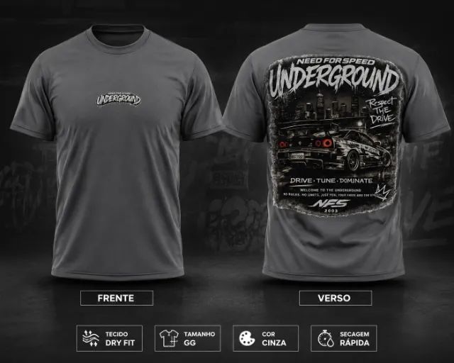 CAMISETA NEED FOR SPEED UNDERGROUND - DRY FIT