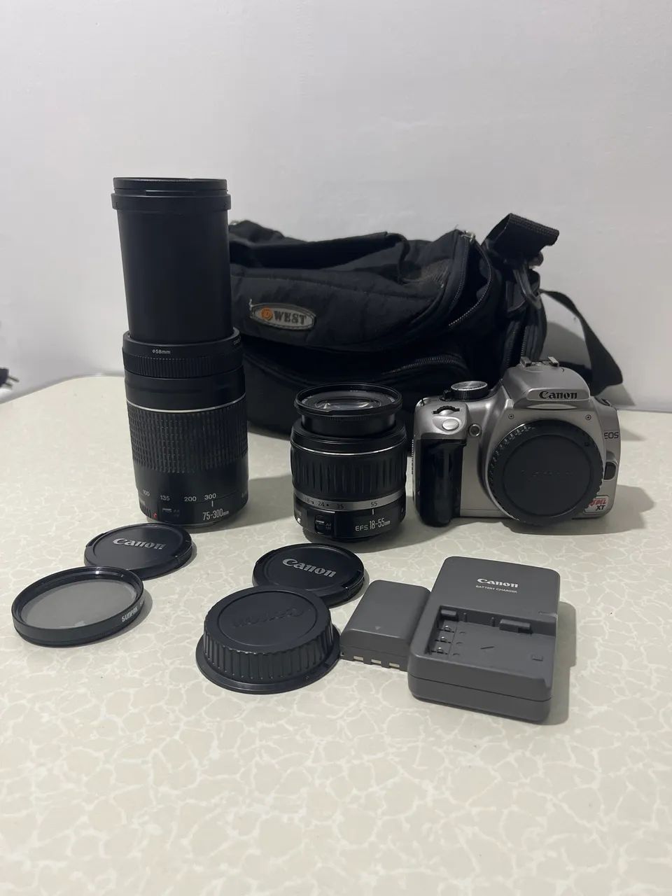 Kit lentes e câmera Canon 