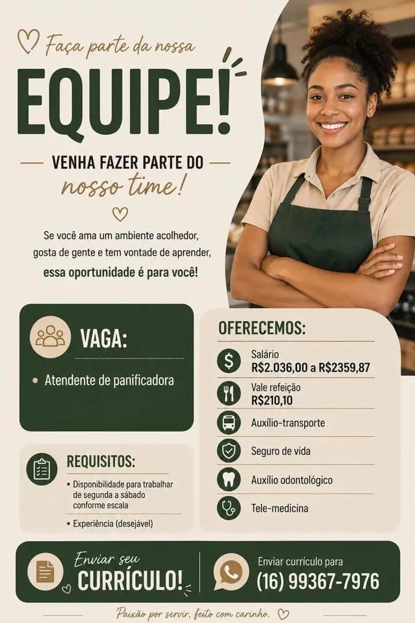 Vaga de atendente 