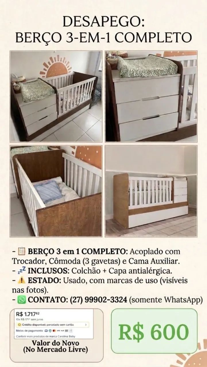 Berço 3 em 1