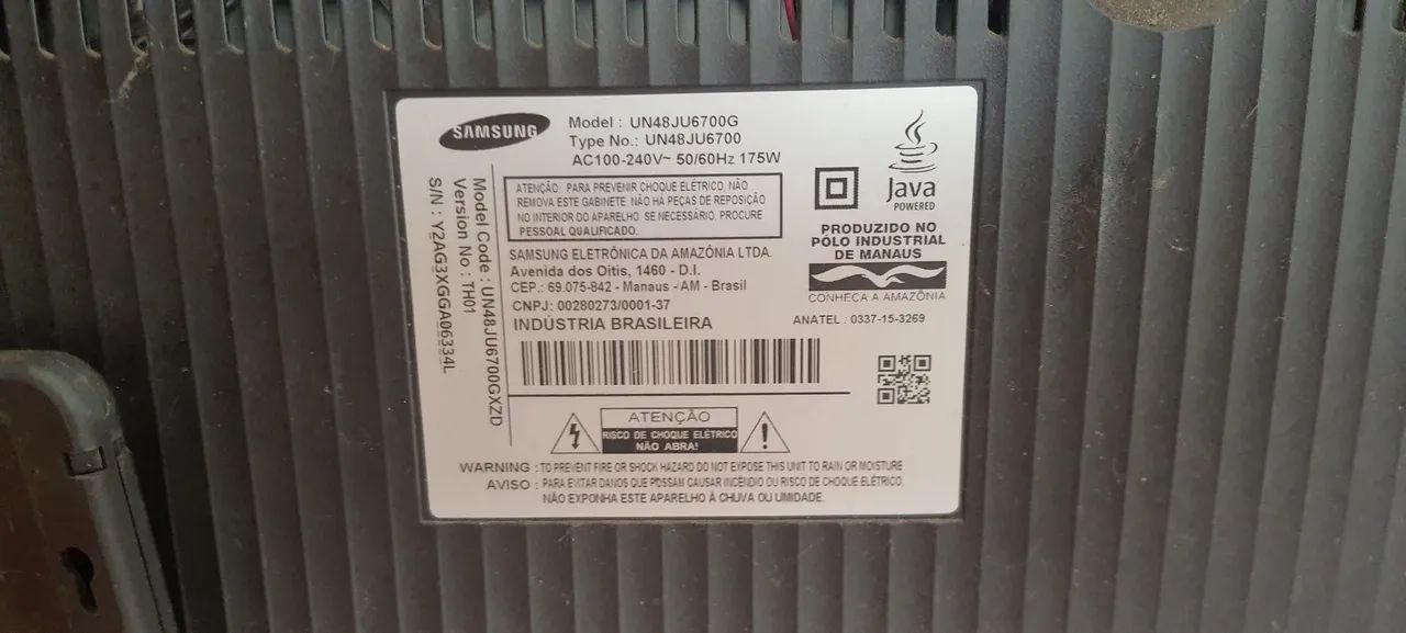 Smart TV Samsung UN48JU6700 para retirada de peças  - Foto 3