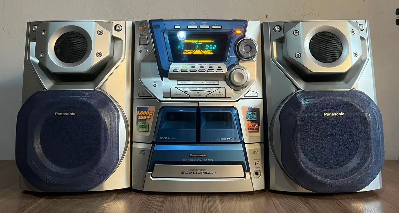 Mini System Panasonic Sc-ak22 1600Watts Cd Leia Descrição Aiwa