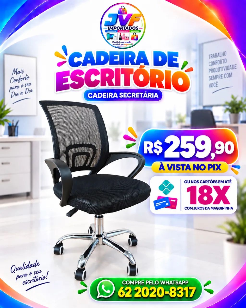 Cadeira escritório cadeira secretária 