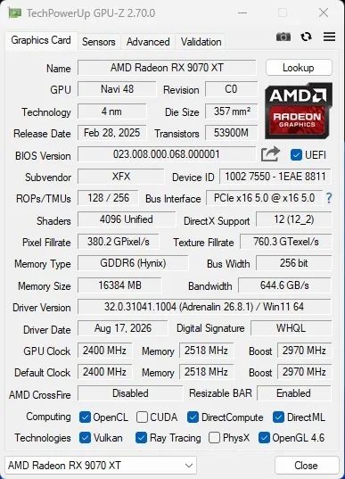AMD Radeon RX 9070 XT (XFX) - Foto 3