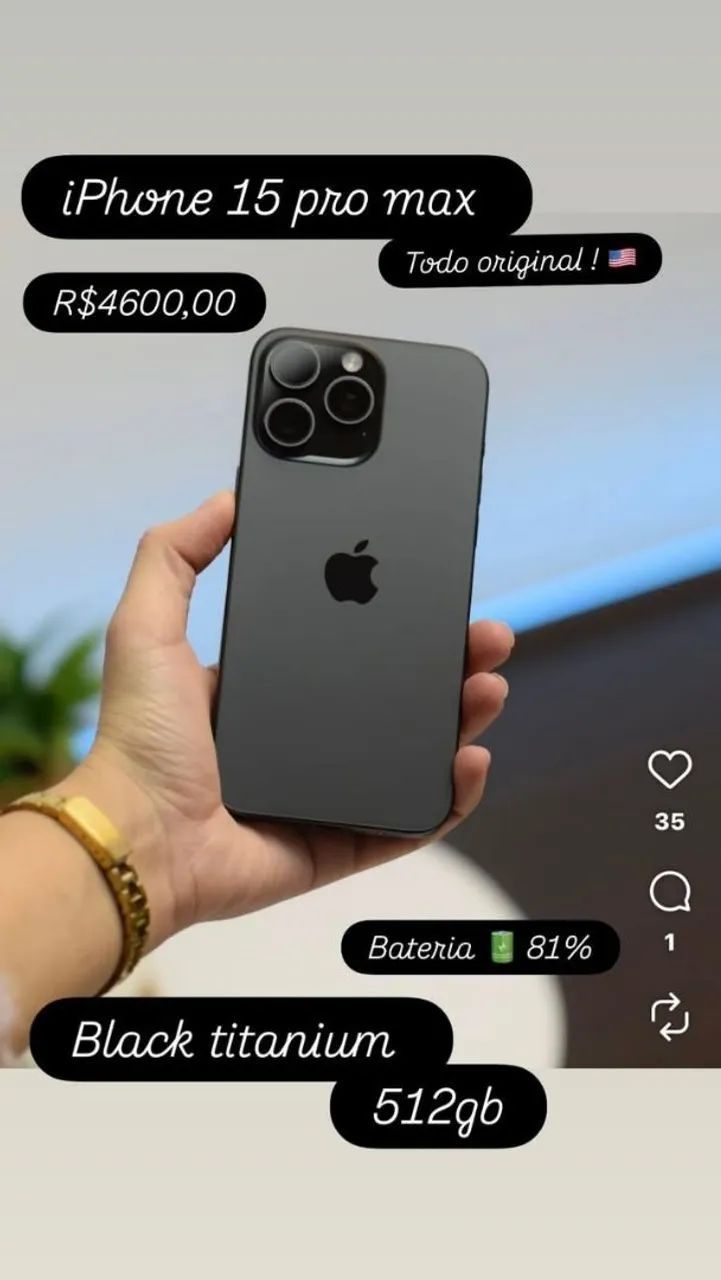 iPhone 15 pro Max 512gb - Celulares e Smartphones - Jardim Novo