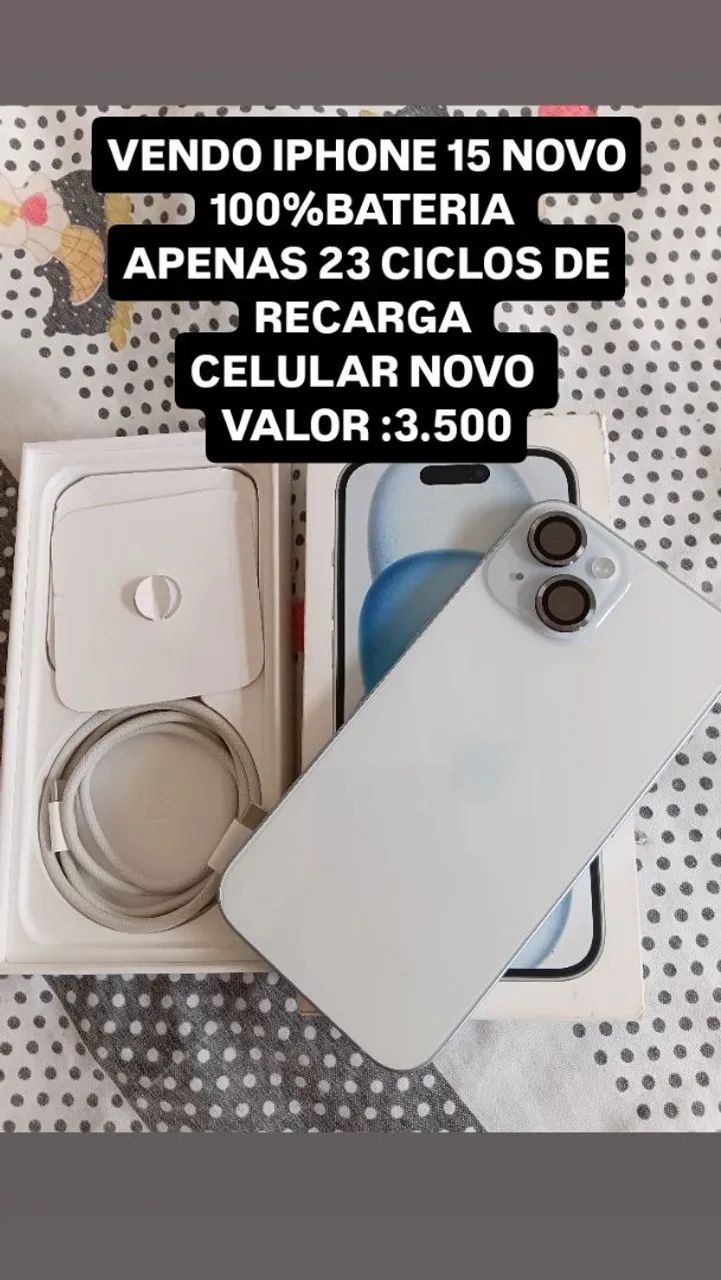 Vendo IPhone 15 novo 