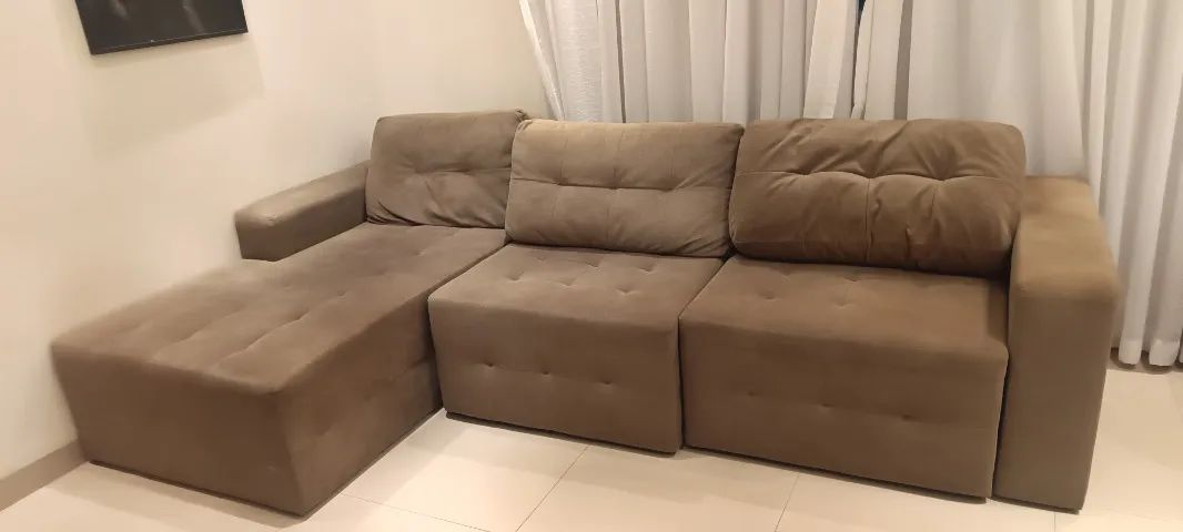 Sofá retrátil com chaise 2,80m