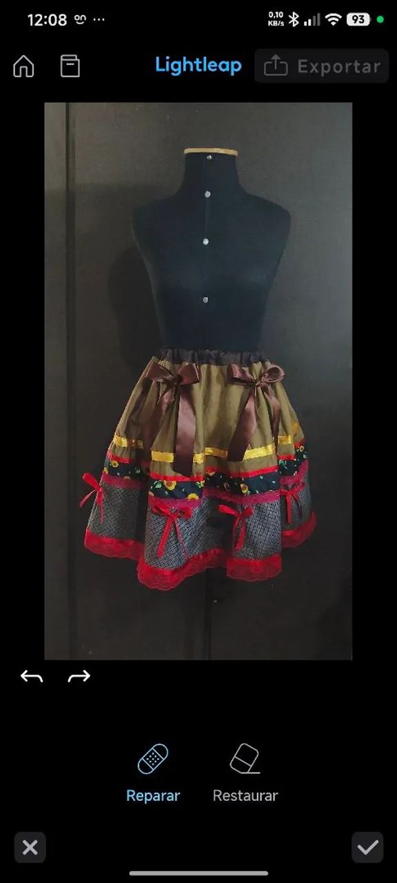 Saia junina marrom - Foto 2