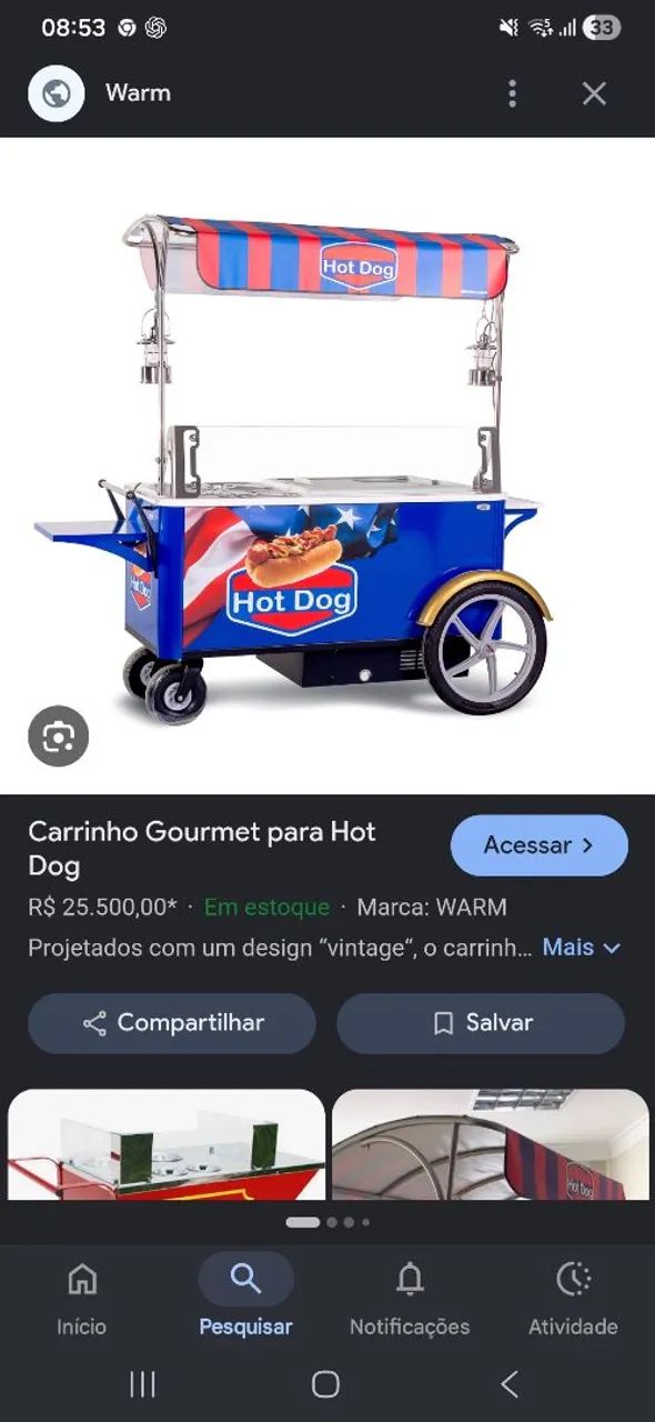 Vendo carrinho de cachorro quente , precisa reforma 