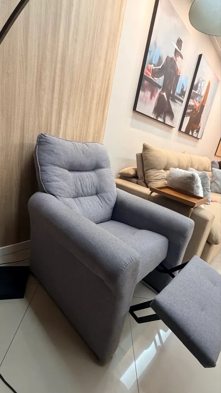 Poltrona Reclinável Sala com Pé  - Foto 3