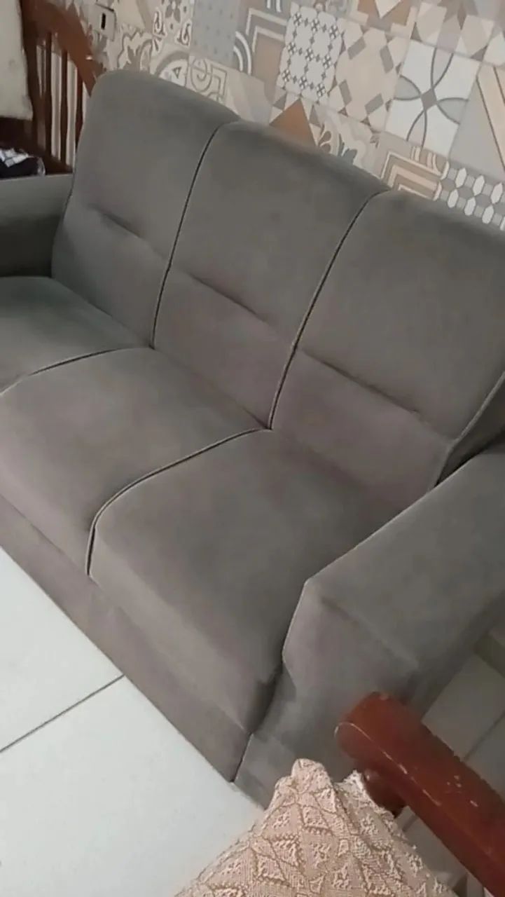 Sofá 3 lugares Suede / retirar  - Foto 2