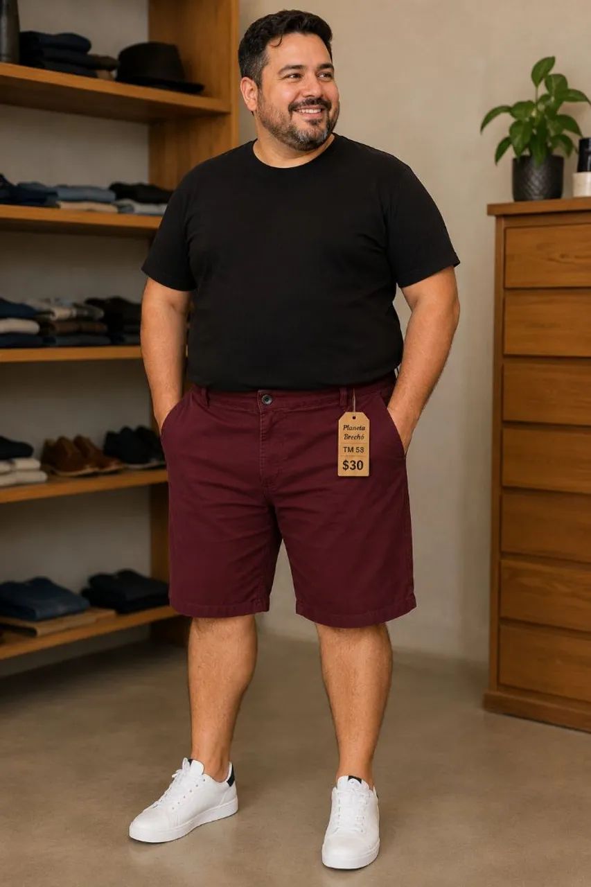 Bermuda masculina Bordo/vinho 